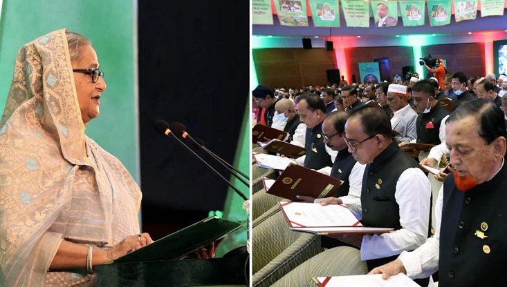 শপথ নিলেন নবনির্বাচিত জেলা পরিষদ চেয়ারম্যানরা