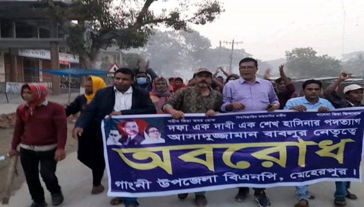 গাংনীতে বিএনপির মিছিল অনুষ্ঠিত