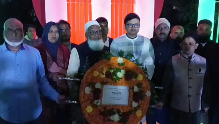 মুজিবনগরে একুশের প্রথম প্রহরে শহীদদের প্রতি বিনম্র শ্রদ্ধা