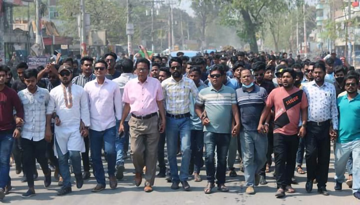 গাংনীতে ছাত্রলীগের শোভাযাত্রা