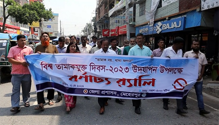 মেহেরপুরে বিশ্ব তামাকমুক্ত দিবস পালন