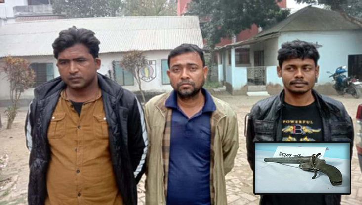 গাংনীতে প্রতিপক্ষকে ফাঁসাতে গিয়ে অস্ত্রসহ র‌্যাবের হাতে ৩ জন আটক