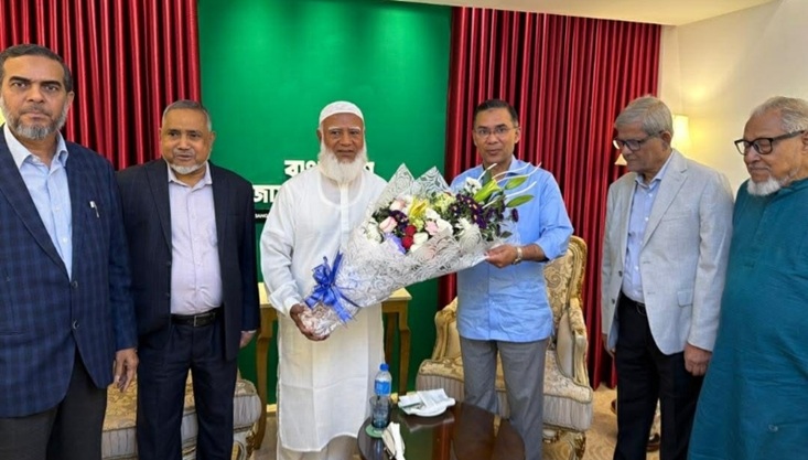 জামায়াত আমিরের বাসায় গেলেন তারেক রহমান