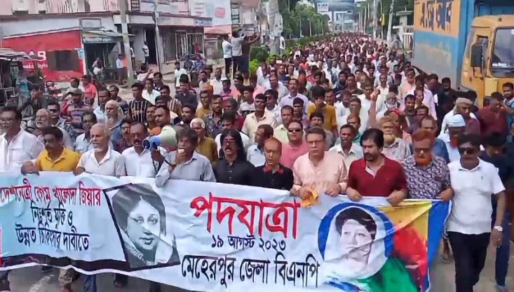 মেহেরপুরে বিএনপির পদযাত্রা