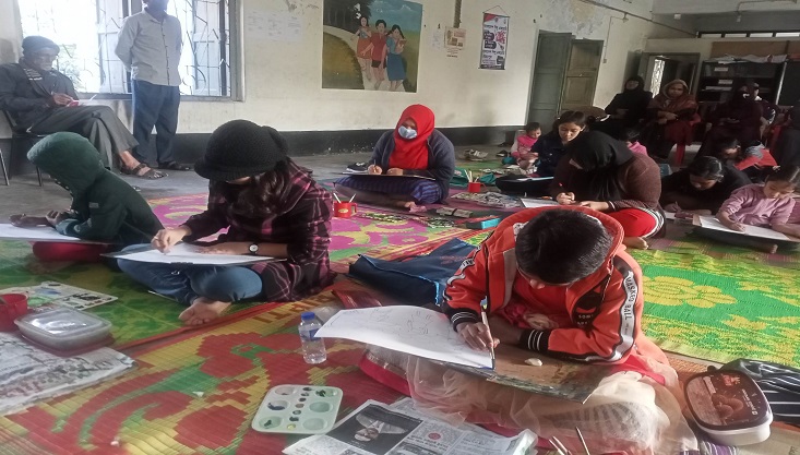 মেহেরপুরে স্বদেশ প্রত্যাবর্তন দিবস উপলক্ষে চিত্রাংকন প্রতিযোগিতা