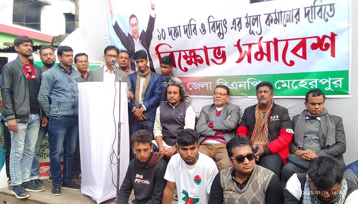 মেহেরপুরে জেলা বিএনপির বিক্ষোভ সমাবেশ অনুষ্ঠিত