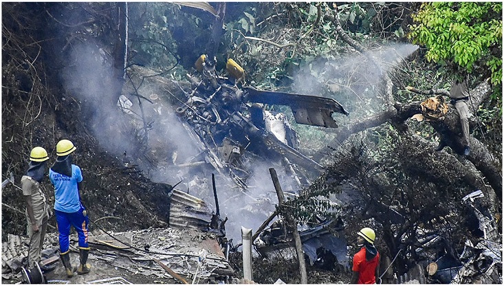 হেলিকপ্টার বিধ্বস্ত হয়ে ভারতীয় ৫ সৈন্য নিহত
