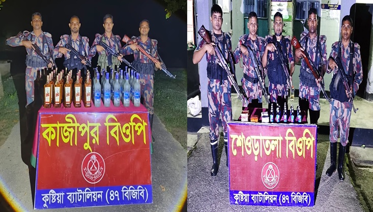 মেহেরপুরের দুই সীমান্তে ৮ লাখ টাকার মাদক উদ্ধার