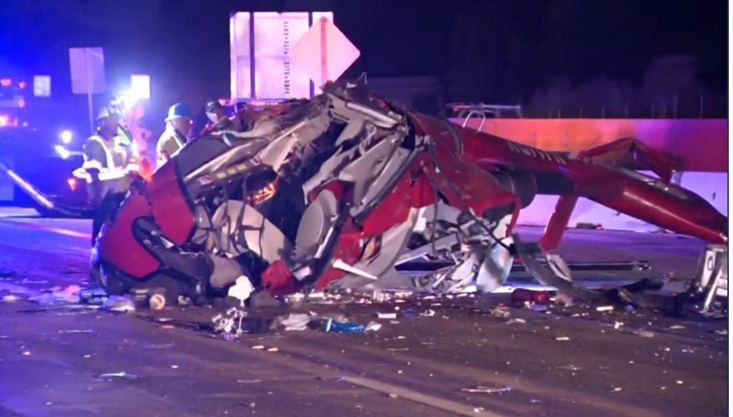 ক্যালিফোর্নিয়ায় মেডিক্যাল হেলিকপ্টার বিধ্বস্ত