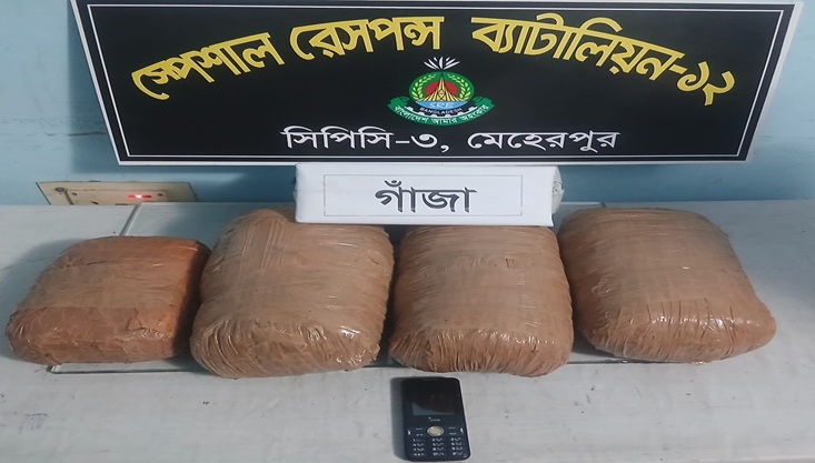 মেহেরপুরে ৭ কেজি গাঁজাসহ মাদক কারবারি আটক