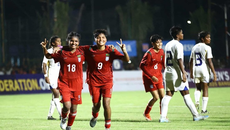 পূজার জোড়া গোলে শ্রীলঙ্কাকে আবারও উড়িয়ে দিয়েছে বাংলাদেশ