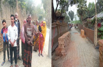 গাংনীতে সরকারি রাস্তায়  প্রাচীর ও গেট নির্মাণ