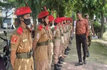 বিএনসিসি মেহেরপুর মহিলা কলেজ শাখার প্রশিক্ষণ পরিদর্শন