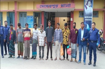 মেহেরপুরে পুলিশের অভিযানে ৯ মাদকসেবী আটক