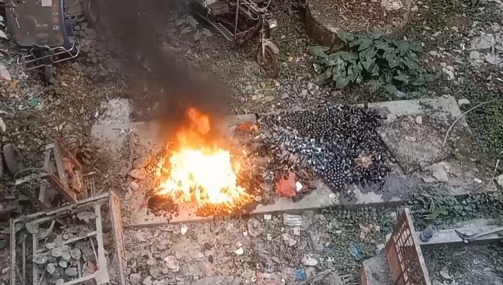 মেহেরপুরে মাদক পুড়িয়ে ধ্বংস